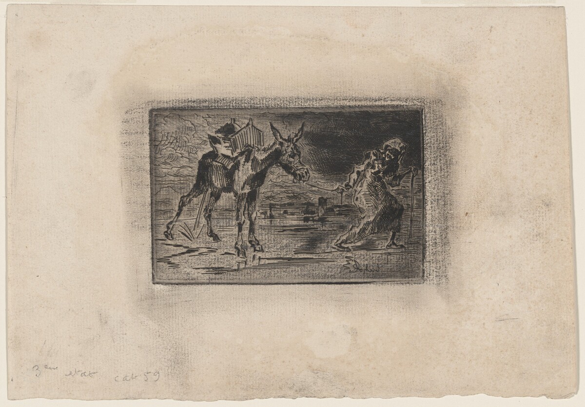 L'Ane et la Vielle by Félix-Hilaire Buhot