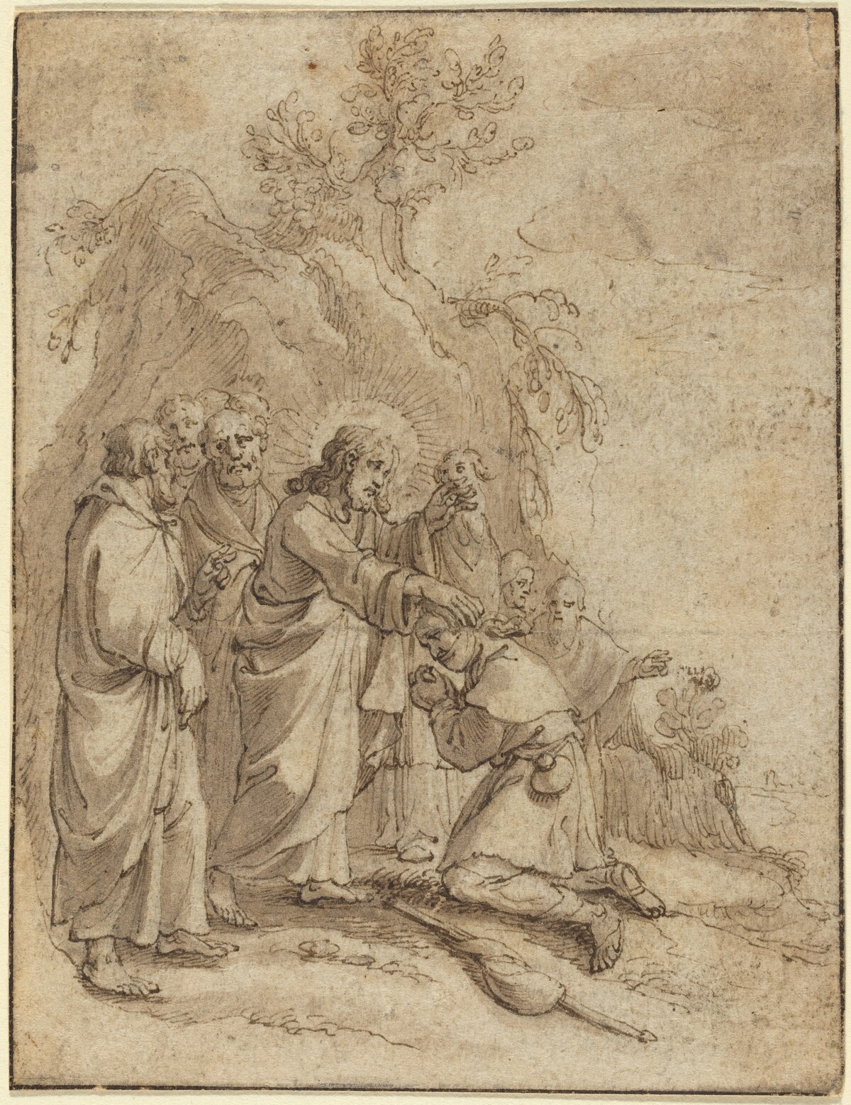 Christ Healing the Leper by Attributed to Pieter de Jode I