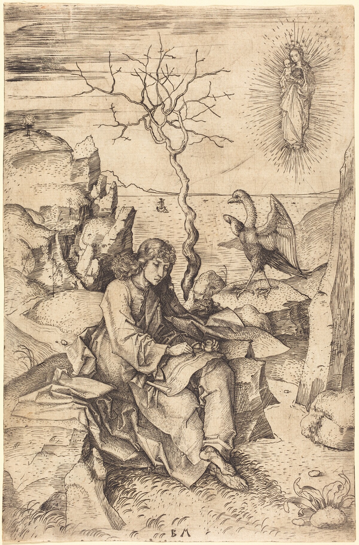 Saint John on Patmos by Master BM