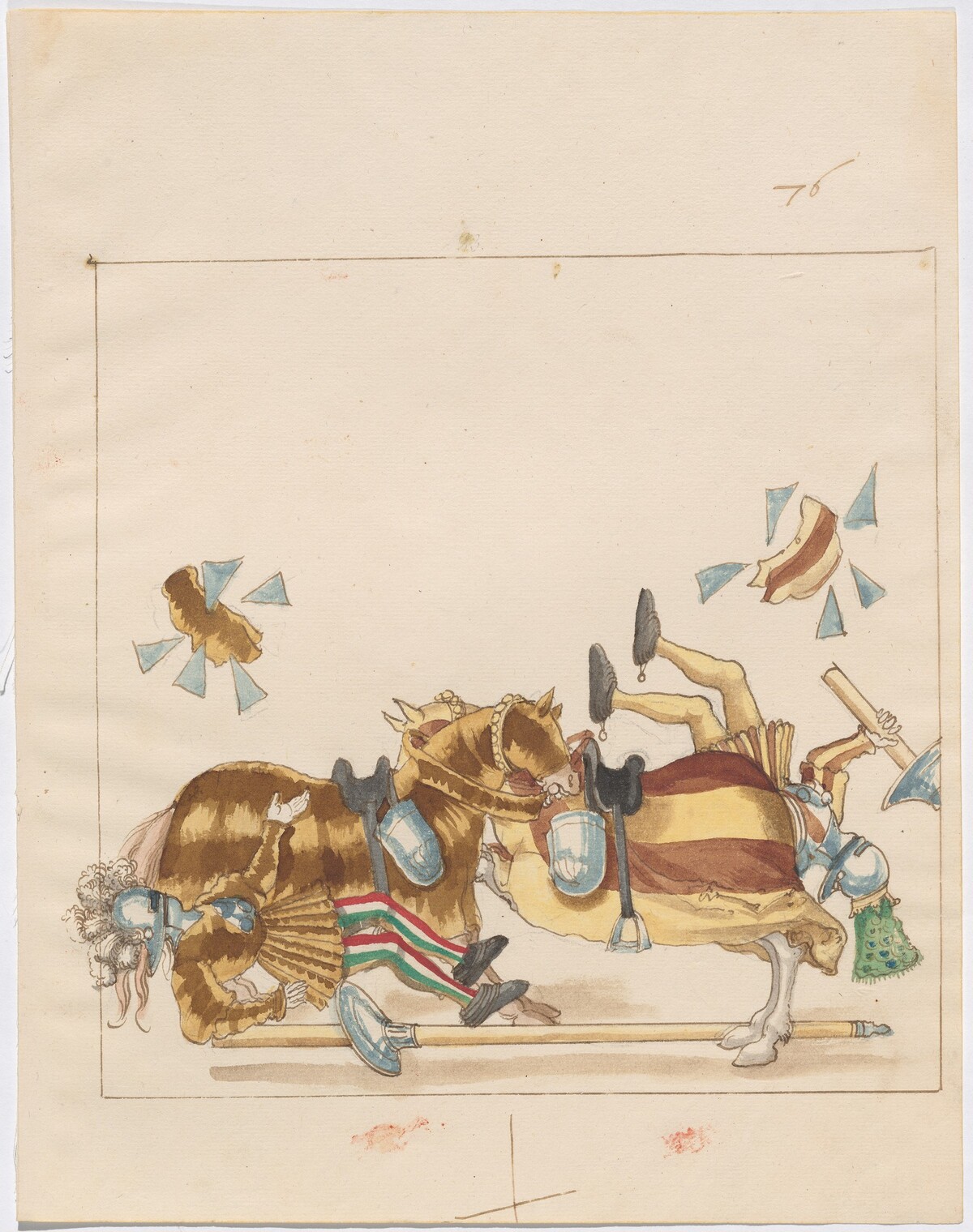 Mock Joust of War with Flying and Exploding Shields by German 16th Century