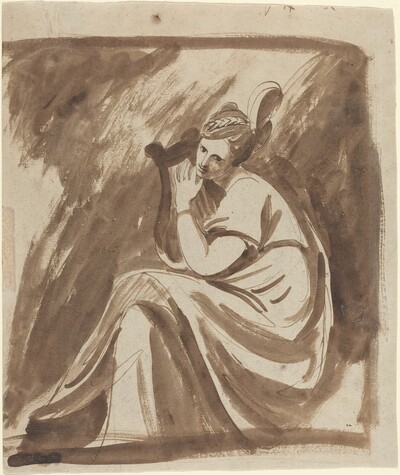 Lady Hamilton Playing a Lyre