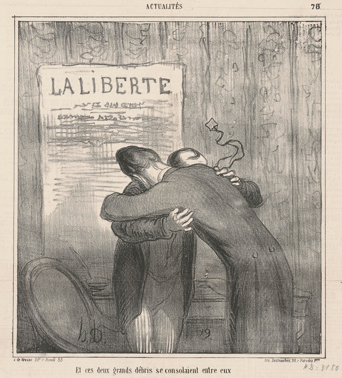 Et ces deux grands débris se consolaient by Honoré Daumier