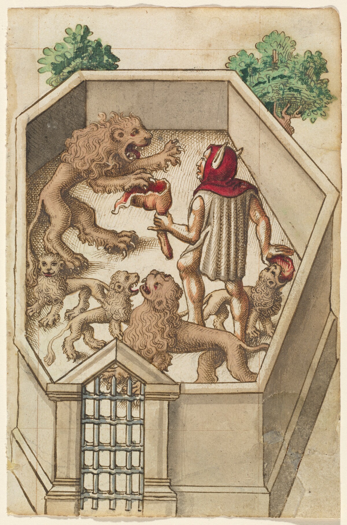"Feed Not Things That Have Sharp Claws" [fol. 38 recto] by French early 16th Century