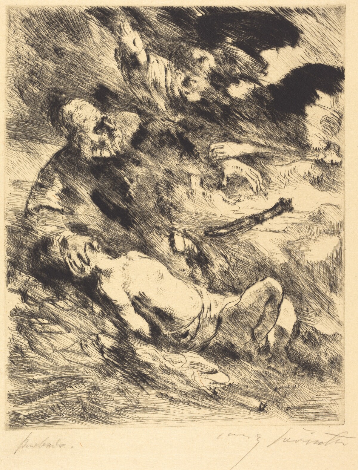 Die Opferung Isaacs (The Sacrifice of Isaac) by Lovis Corinth after Rembrandt van Rijn