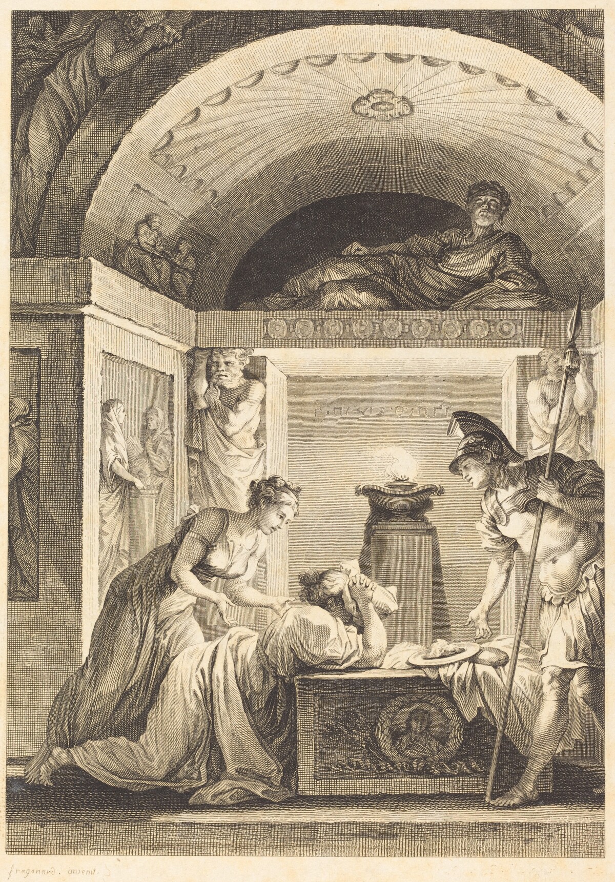 La matrone d'Ephese by Jean-Louis Delignon and Antoine-Jean Duclos after Jean-Honoré Fragonard