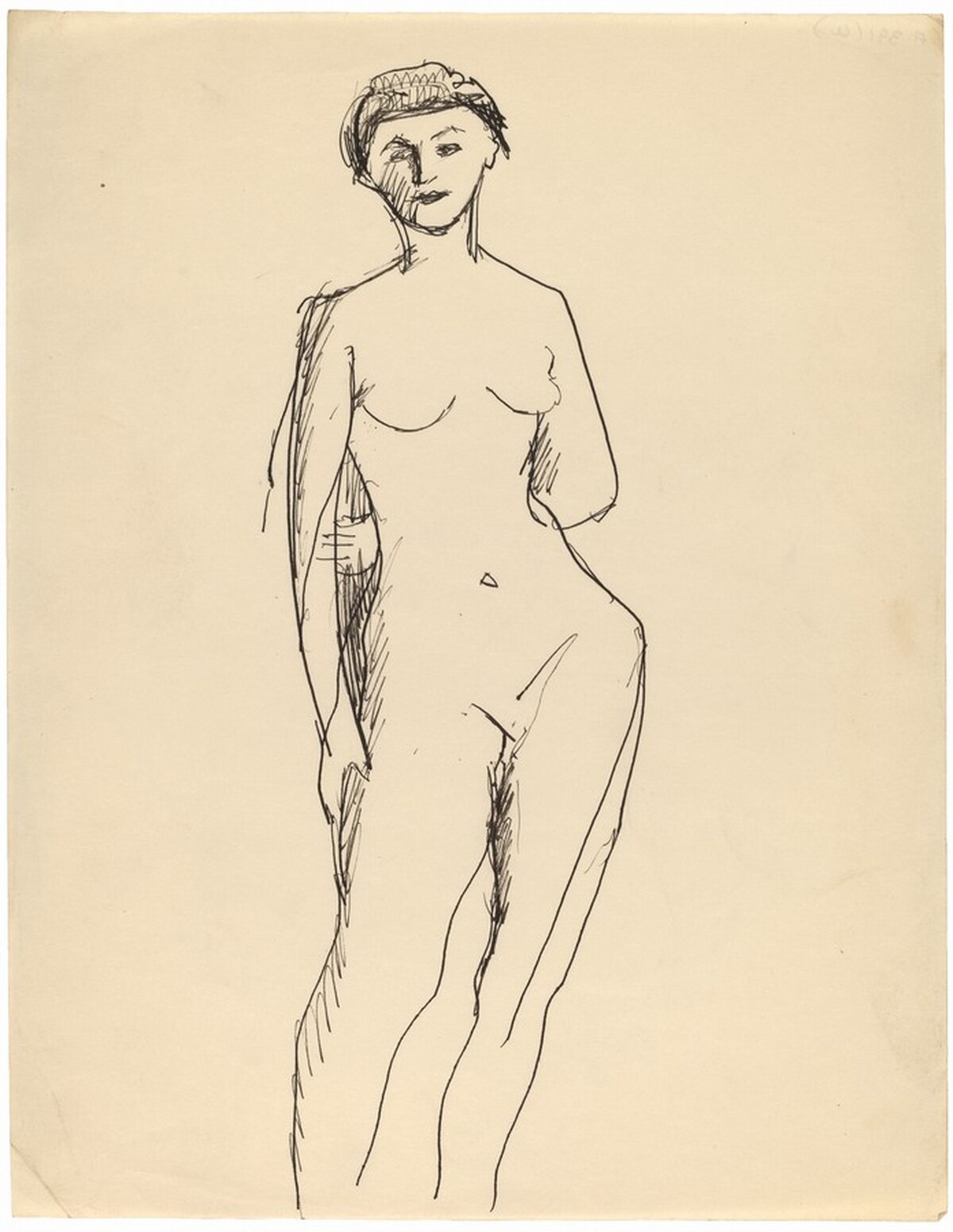 Frontal Nude Standing with Left Arm behind Back by Mark Rothko