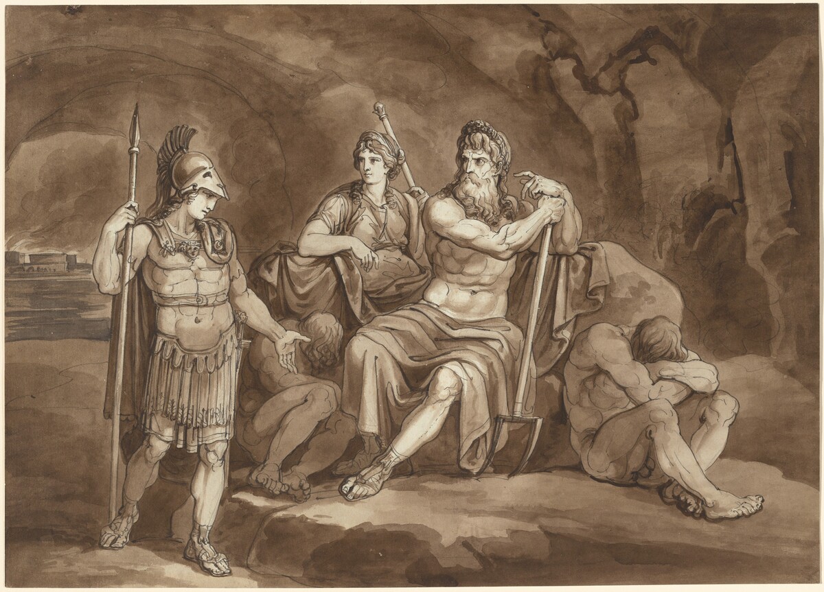 Telemachus Requests Permission from Pluto to Seek His Father in the Underworld by Bartolomeo Pinelli