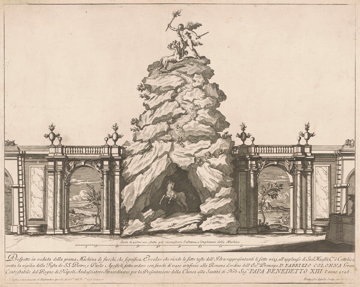 The Prima Macchina for the Chinea of 1726: Hercules and the Hydra by Francesco Faraone Aquila, after Alessandro Specchi