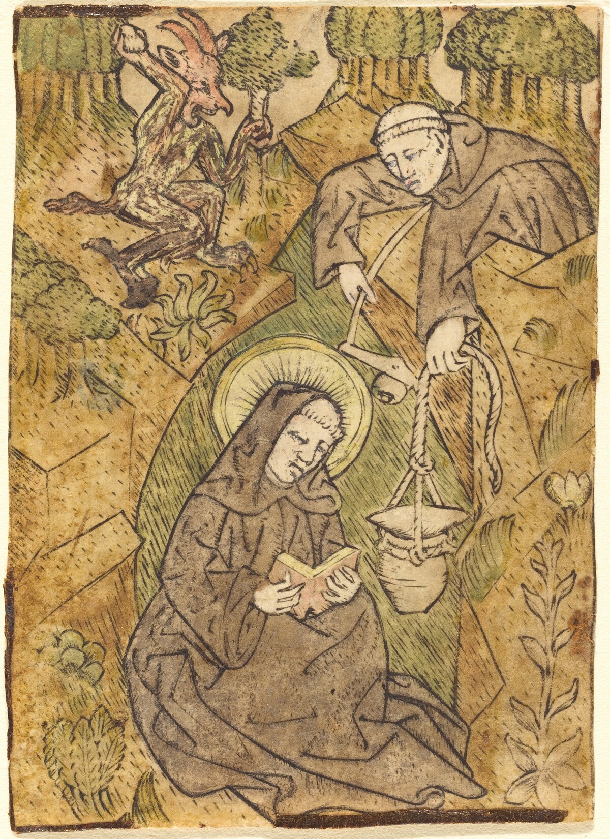 Saint Benedict and the Monk Romanus by Master of St. Wolfgang