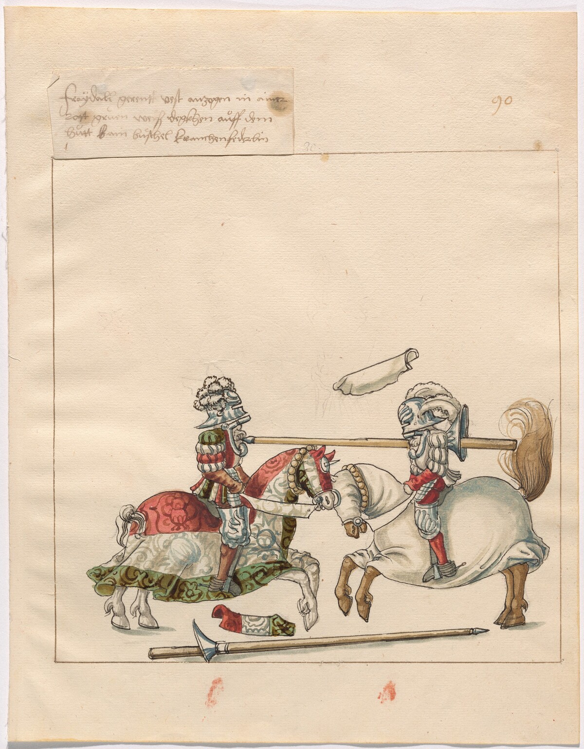 Mock Joust of War with Flying Shields and Without Bevors by German 16th Century