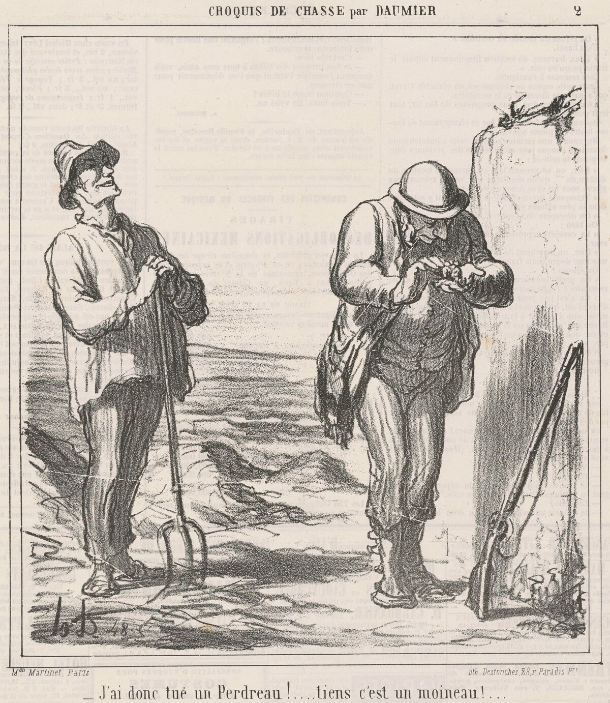 J'ai donc tué un perdreau! by Honoré Daumier
