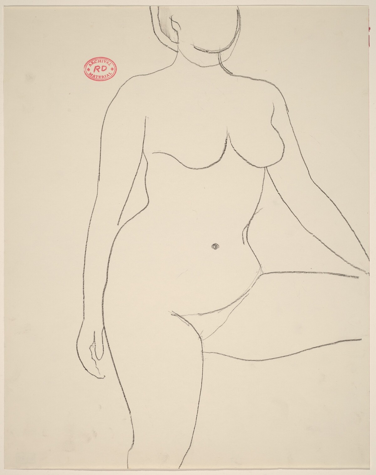 Untitled [standing nude with elevated left leg] by Richard Diebenkorn