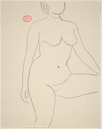 Untitled [standing nude with elevated left leg]