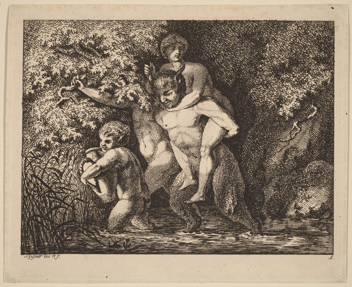 Satyr Carrying a Nymph by Salomon Gessner
