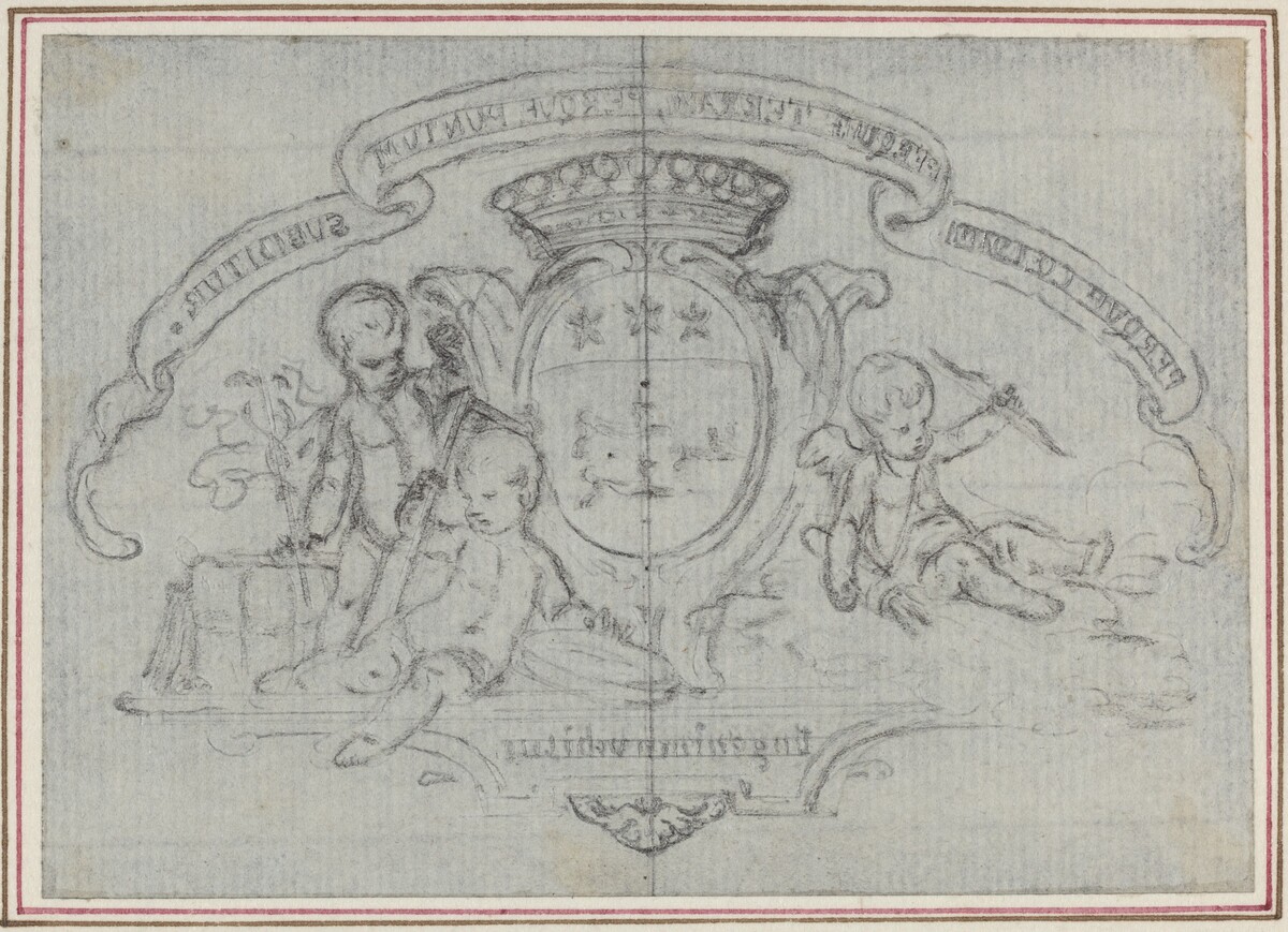 Coat of Arms with Three Putti by Hubert François Gravelot