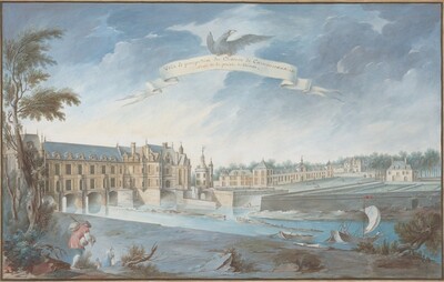 Veüe Et perspective du Chateau de Chenonceaux