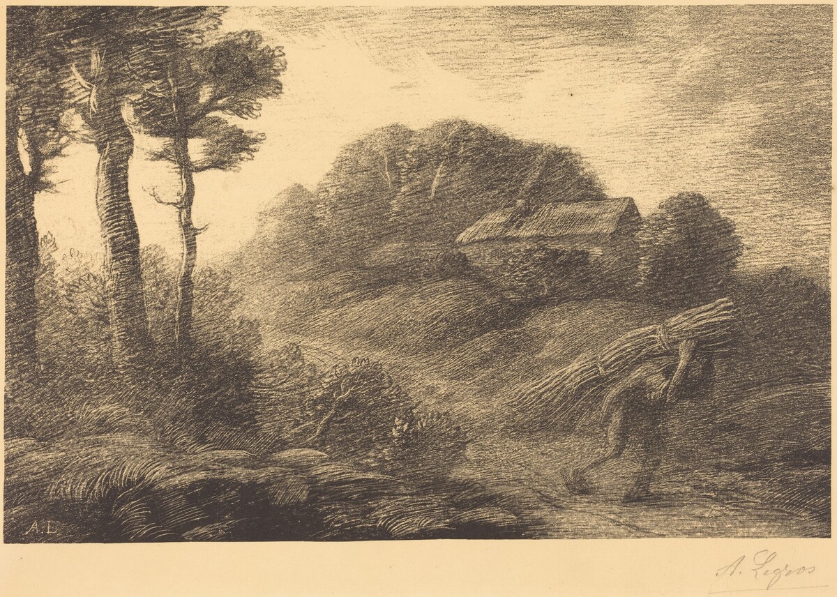 Return of the Fagot-gatherer, 2nd plate (Le retour du fagotier) by Alphonse Legros