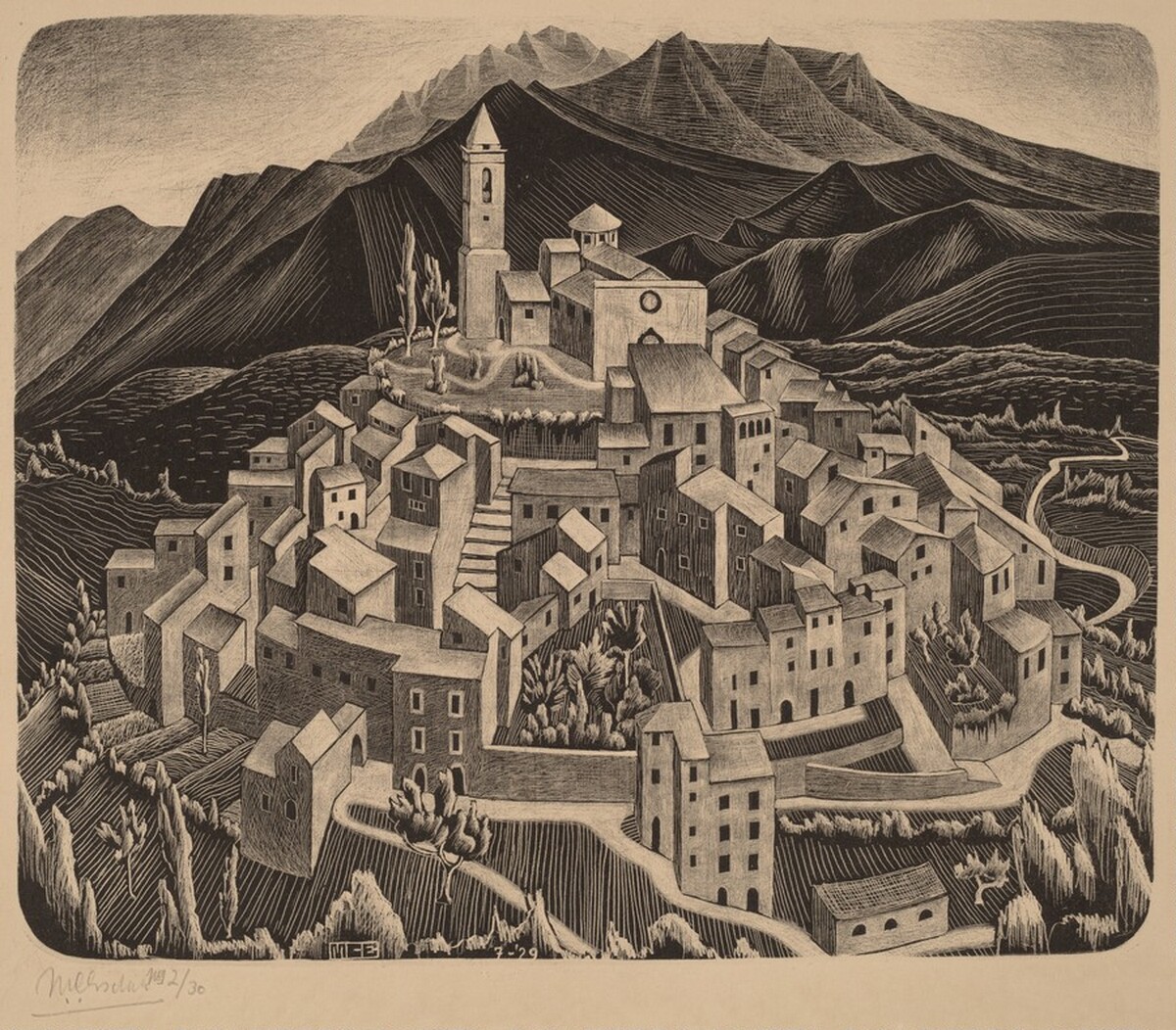 Goriano Sicoli, Abruzzi by M.C. Escher