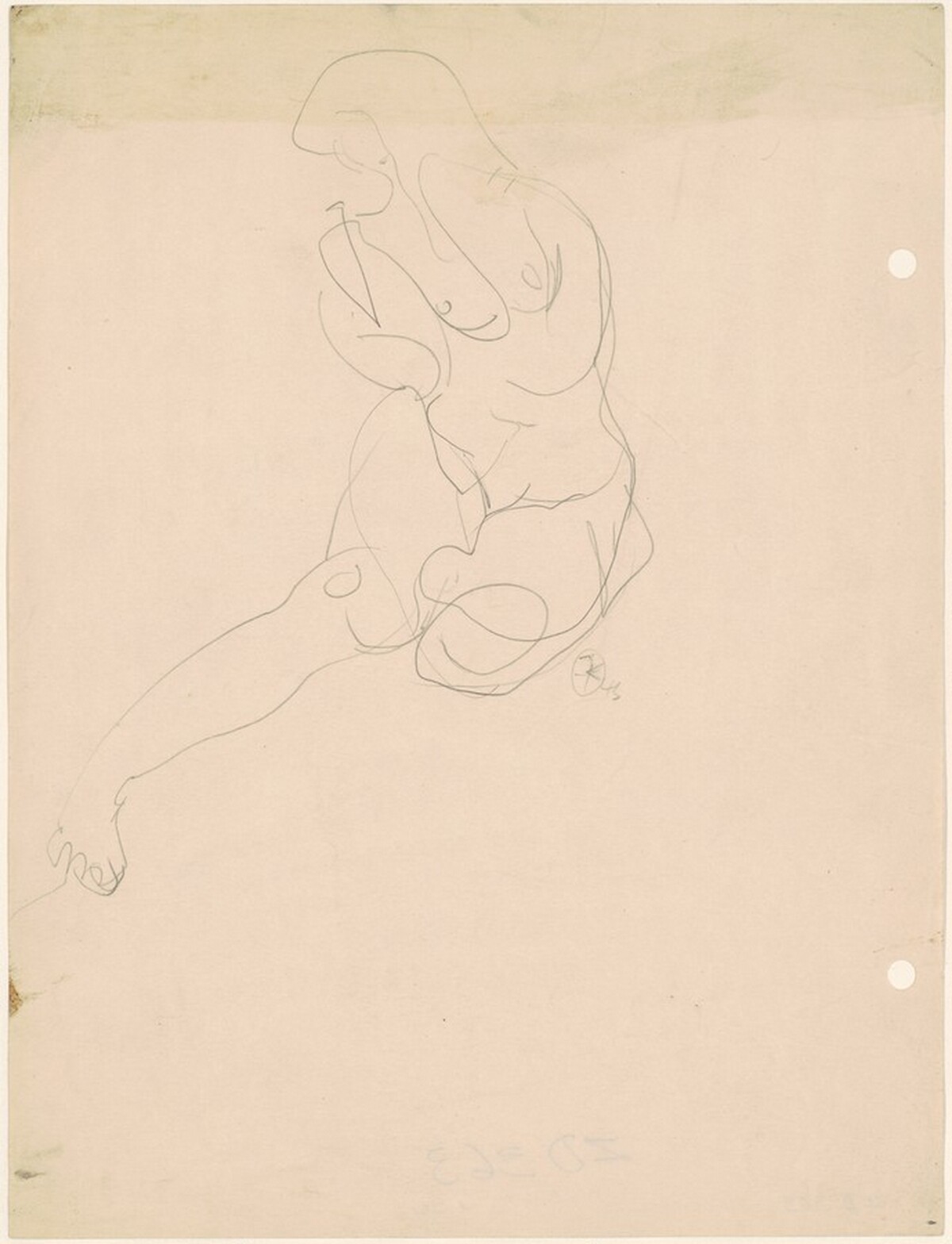 Seated Nude with Right Leg Extended by Franz Kline