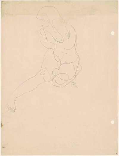 Seated Nude with Right Leg Extended