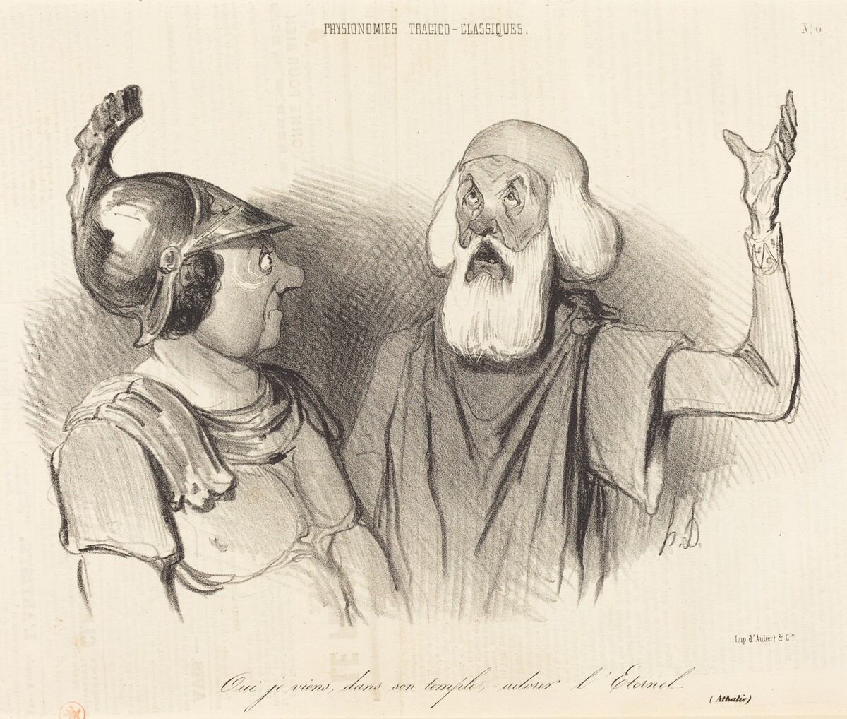 Oui je viens, dans son temple... by Honoré Daumier