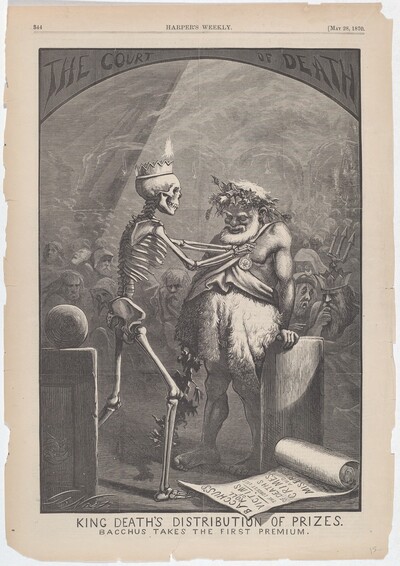 King Death's Distribution of Prizes. Bacchus Takes the First Premium.