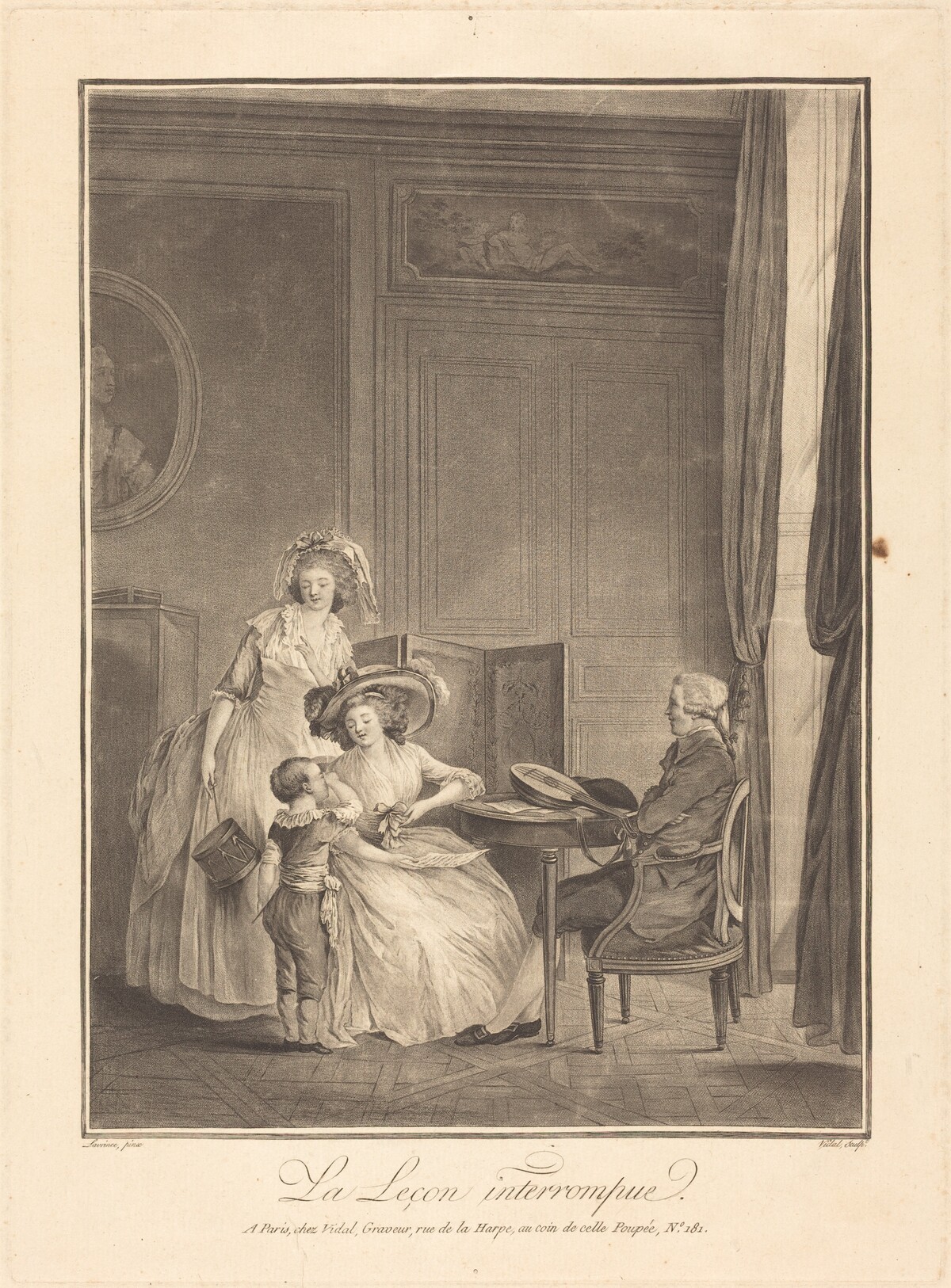 La lecon interrompue by Gérard Vidal after Nicolas Lavreince