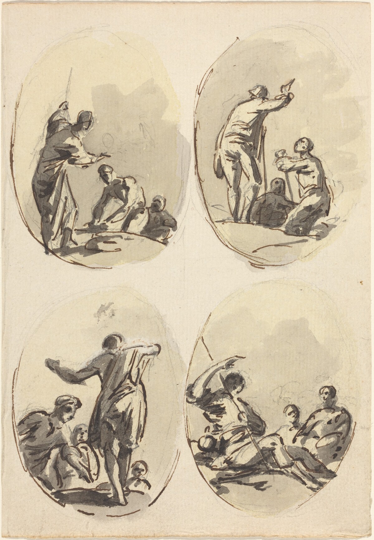 Four Oval Compositions by Sawrey Gilpin