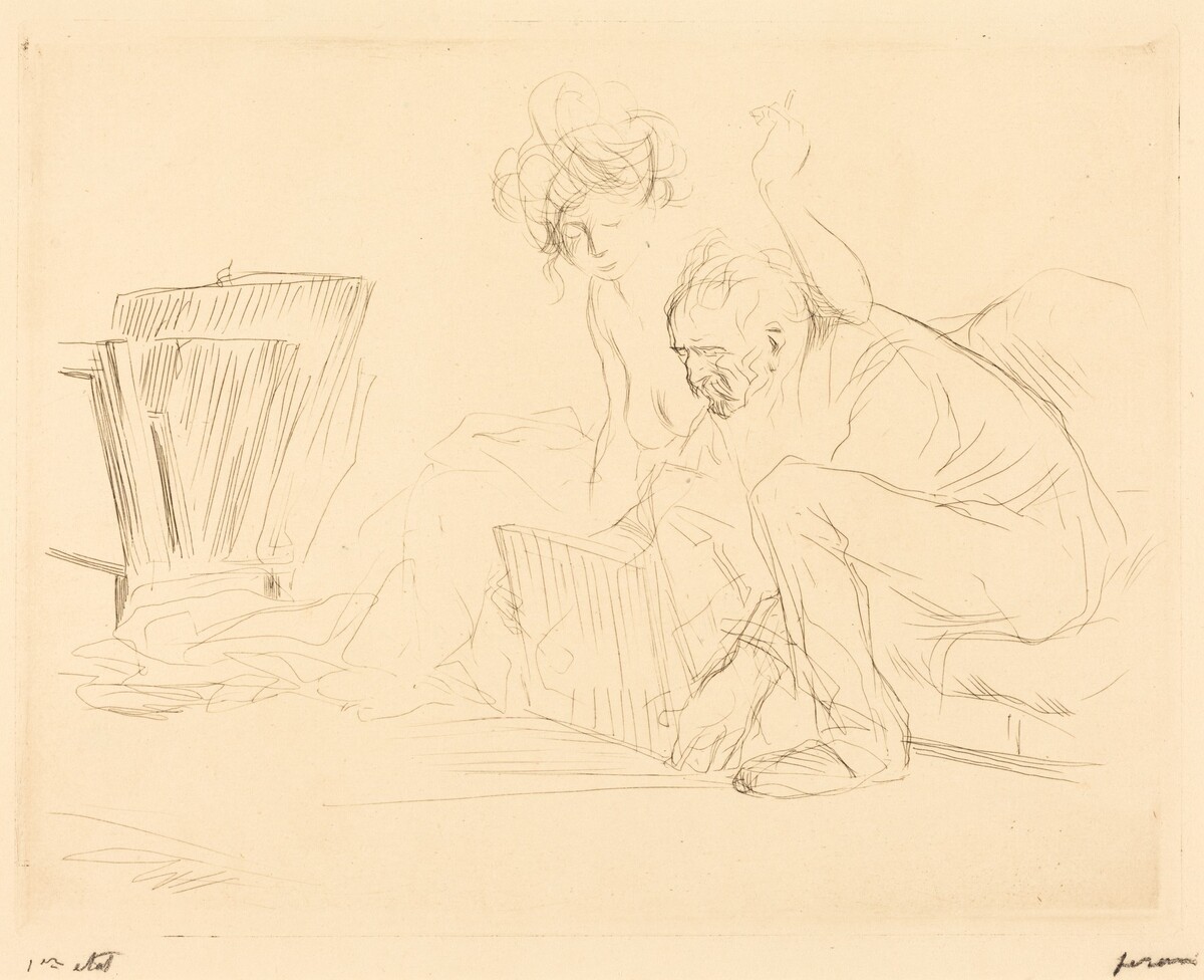 Le repos du modèle (2e planche) (The Model's Rest) (second plate) by Jean-Louis Forain
