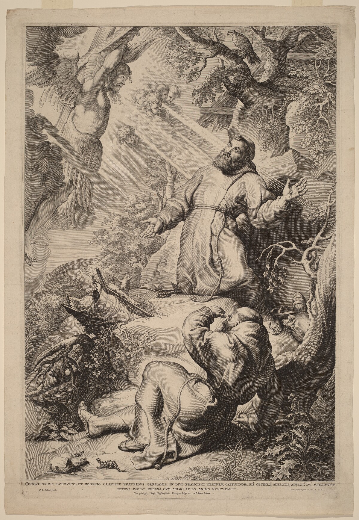 Saint Francis Receiving the Stigmata by Lucas Emil Vorsterman (artist and publisher), after Sir Peter Paul Rubens