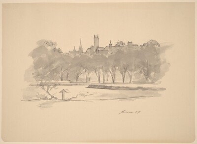 River, Trees, and Church