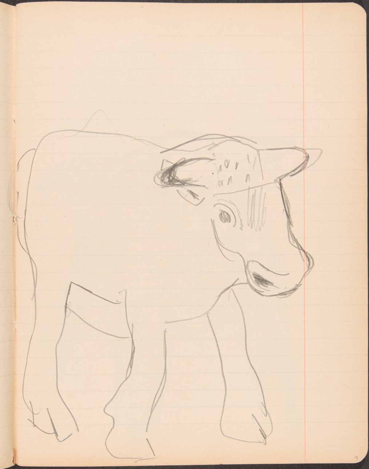 stehendes Kalb (Standing Calf) [p. 9] by Max Beckmann