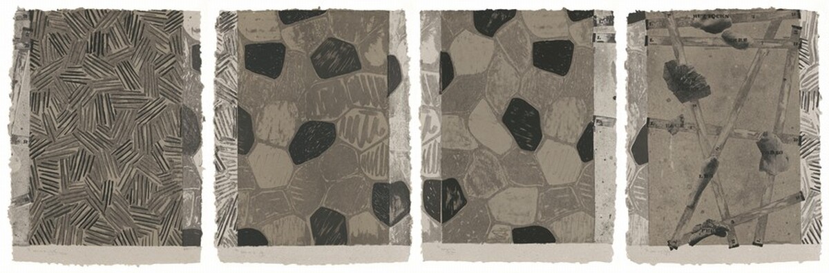 Four Panels from Untitled 1972 (Grays and Black) by Jasper Johns