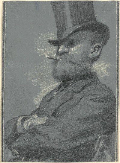 Man in Top Hat, Smoking a Cigar