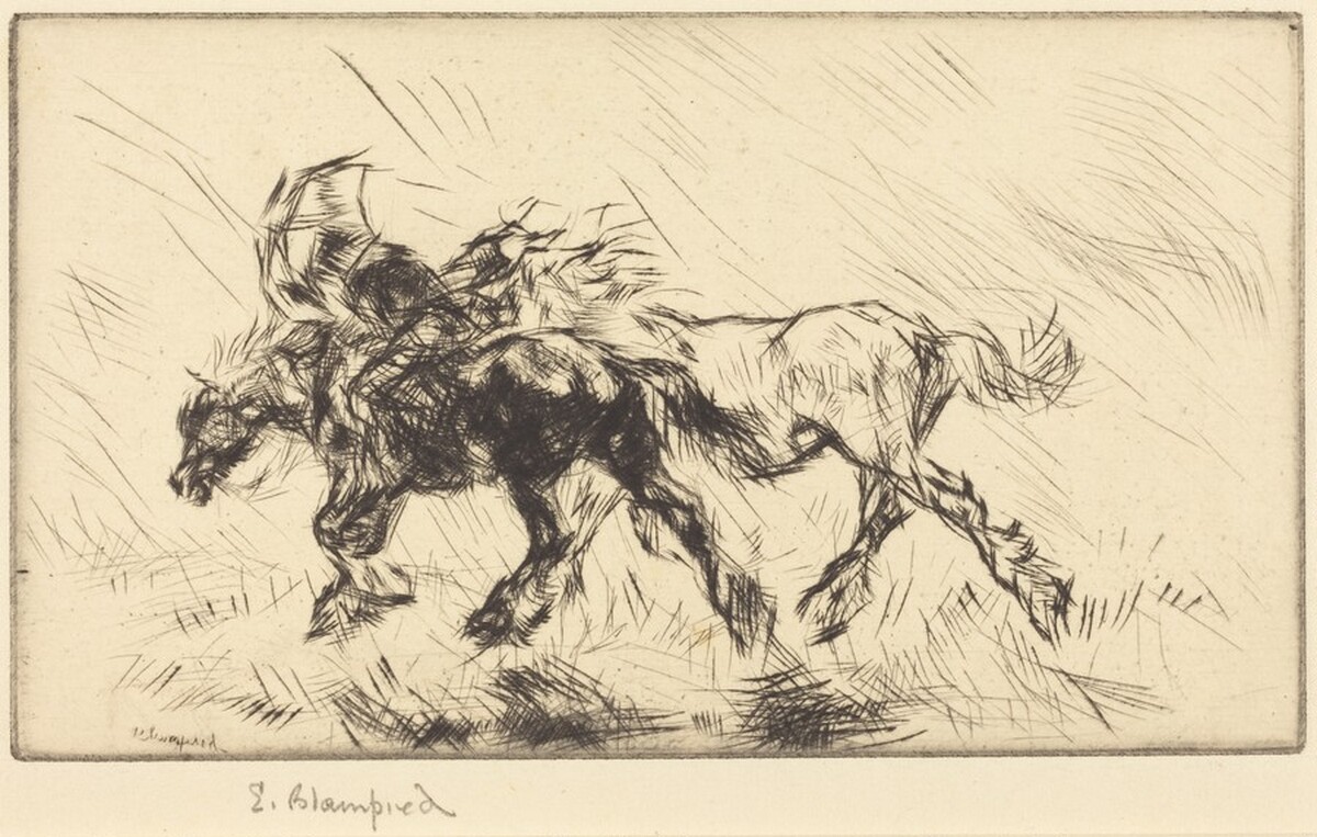 Through the Storm by Edmund Blampied
