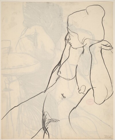 Untitled [female nude in profile] [verso]