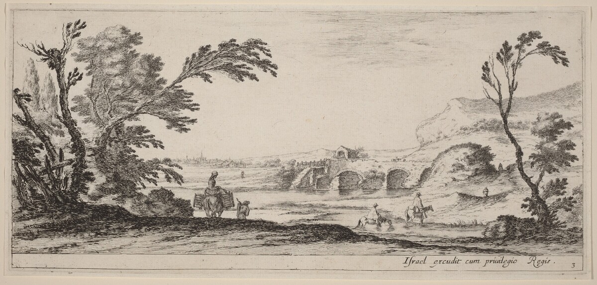 Travelers Fording a Stream by Stefano Della Bella