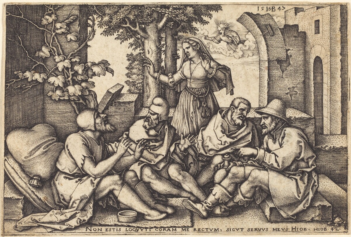 Job Conversing with His Friends by Sebald Beham
