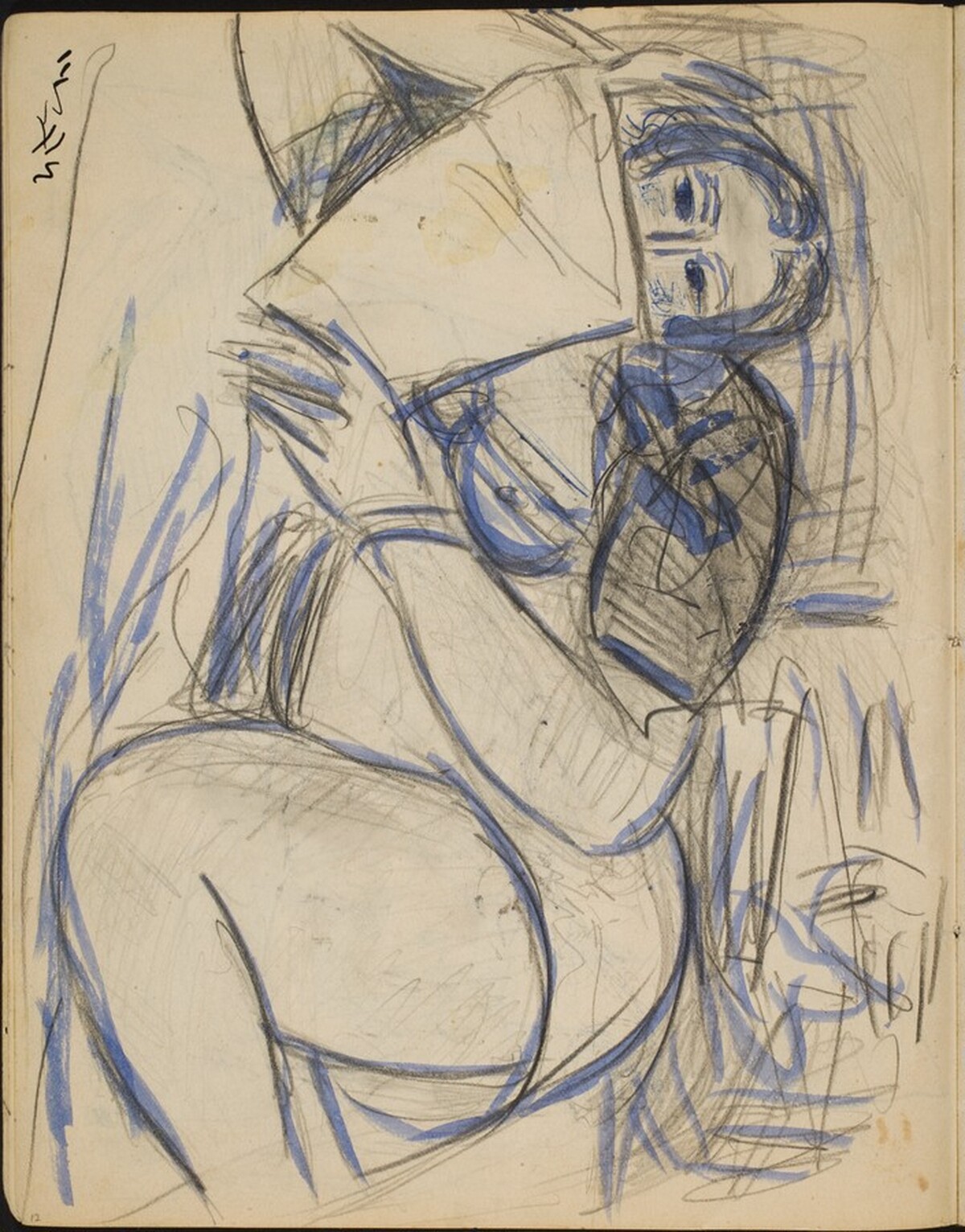 Liegende Frau, lesend (Nude Reclining and Reading) [p. 12] by Max Beckmann