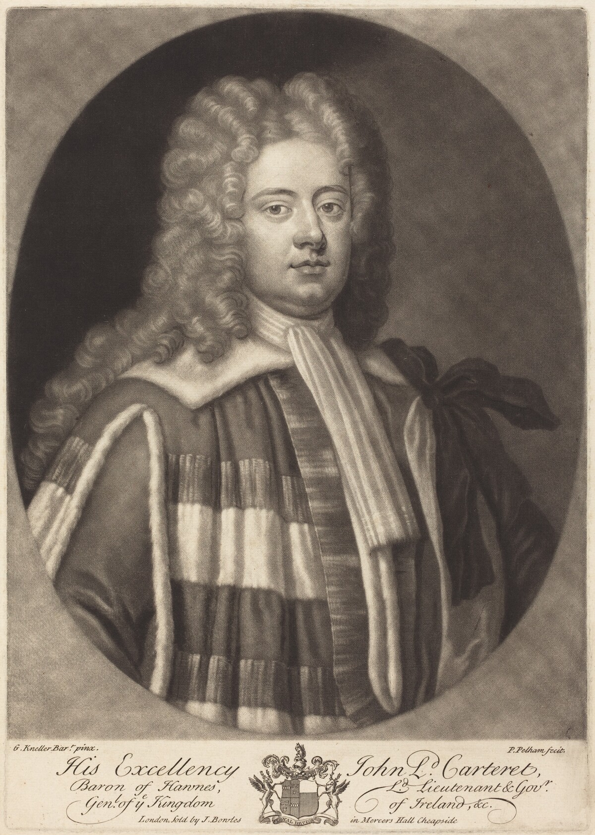 John, Lord Carteret by Peter Pelham after Sir Godfrey Kneller