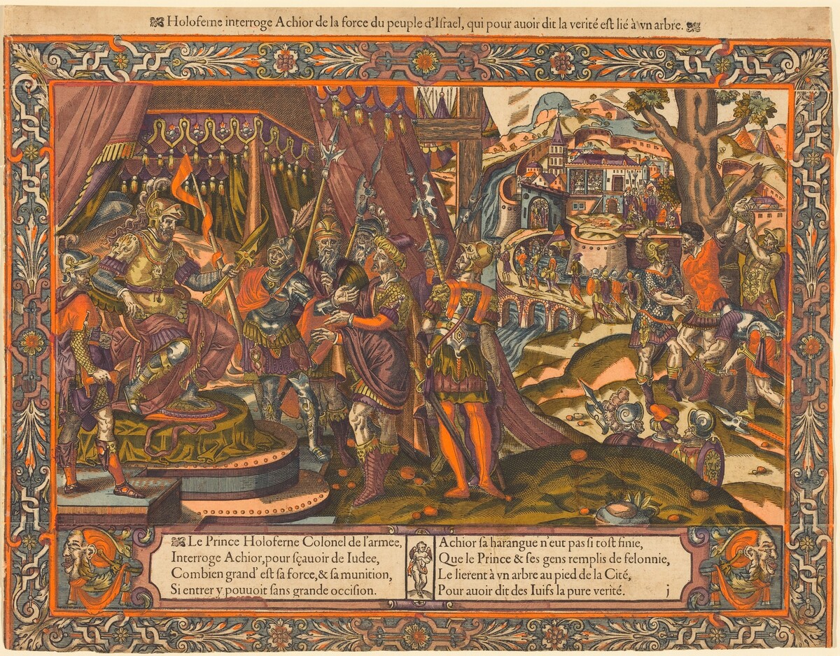 Holofernes Interrogating Achior by French 16th Century