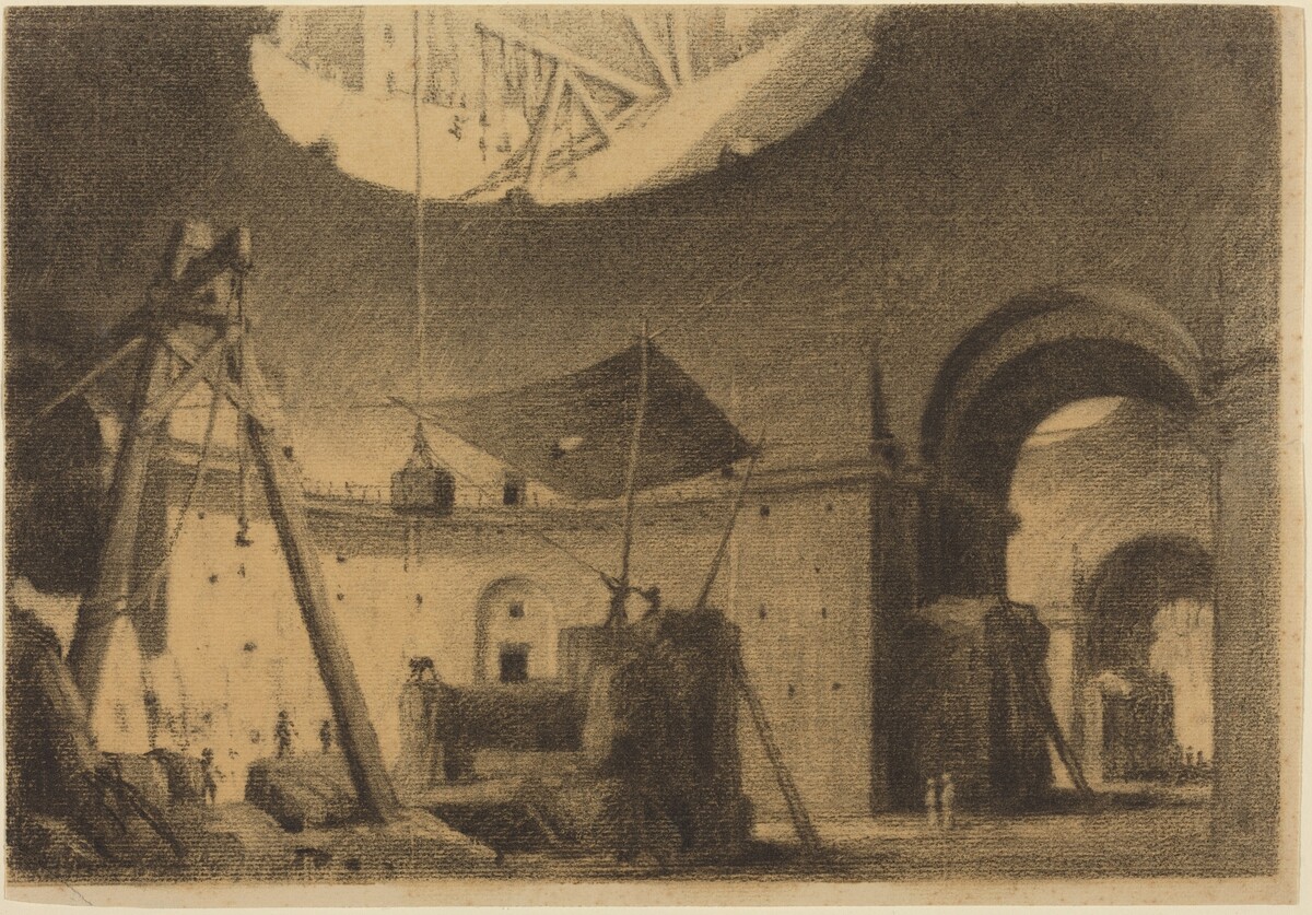 Repairing a Dome by Attributed to François-Marius Granet