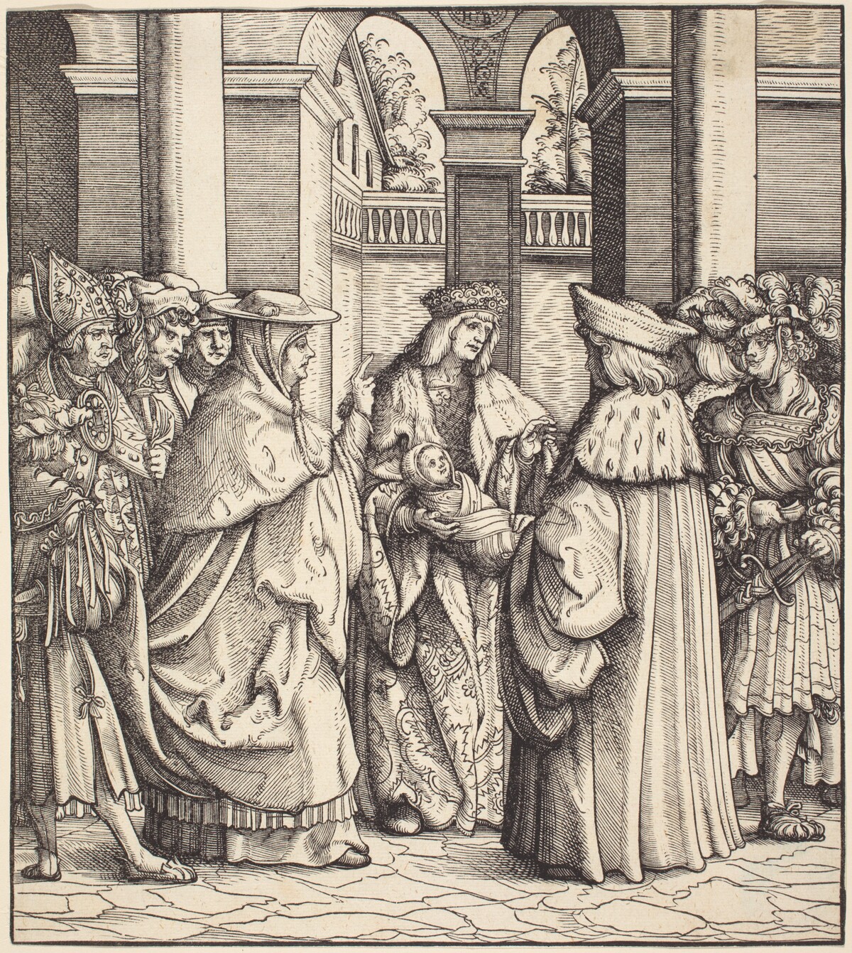 The Archbishop Blessing the Child after the Baptism by Hans Burgkmair I