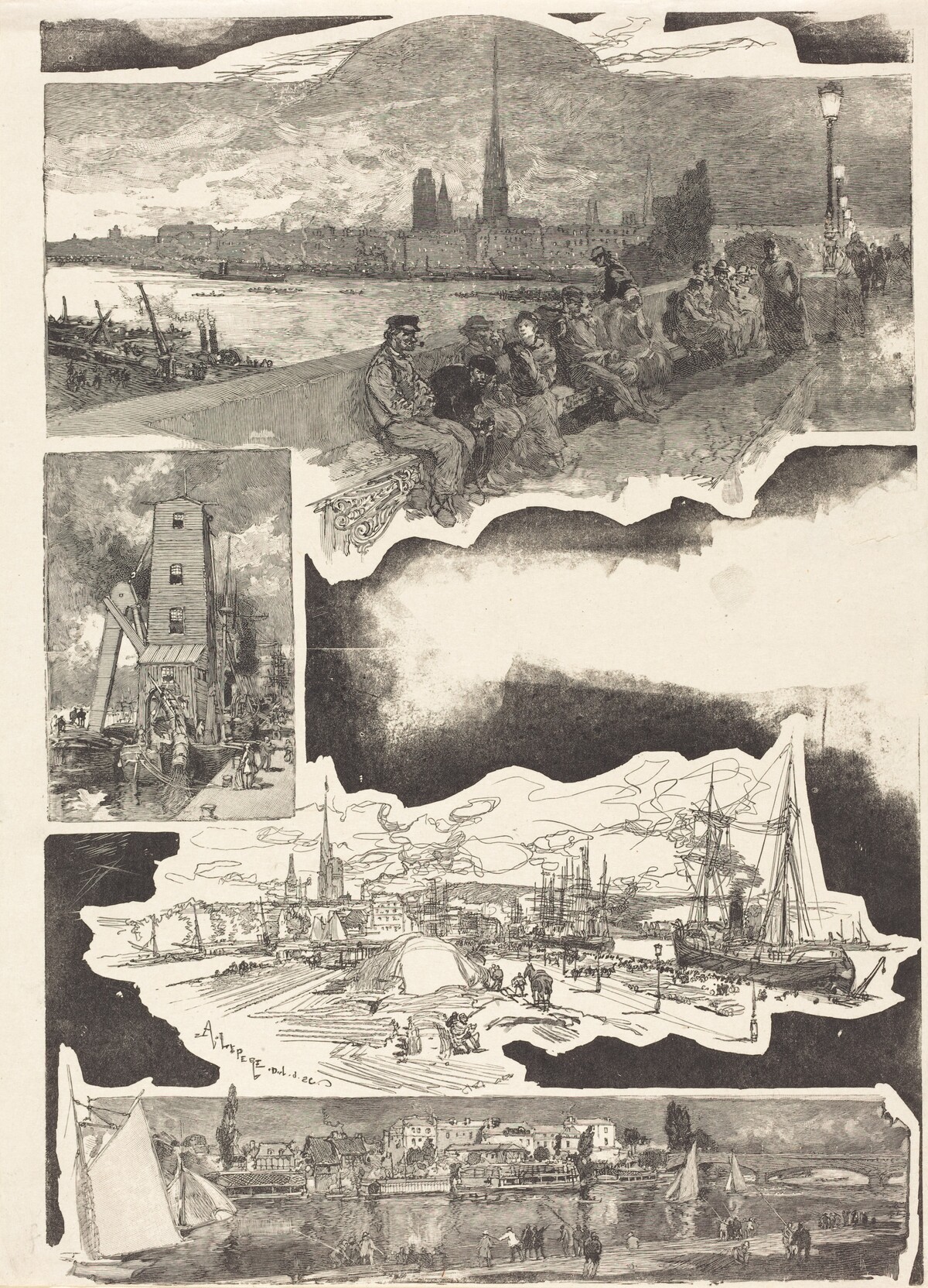 Rouen by Auguste Lepère