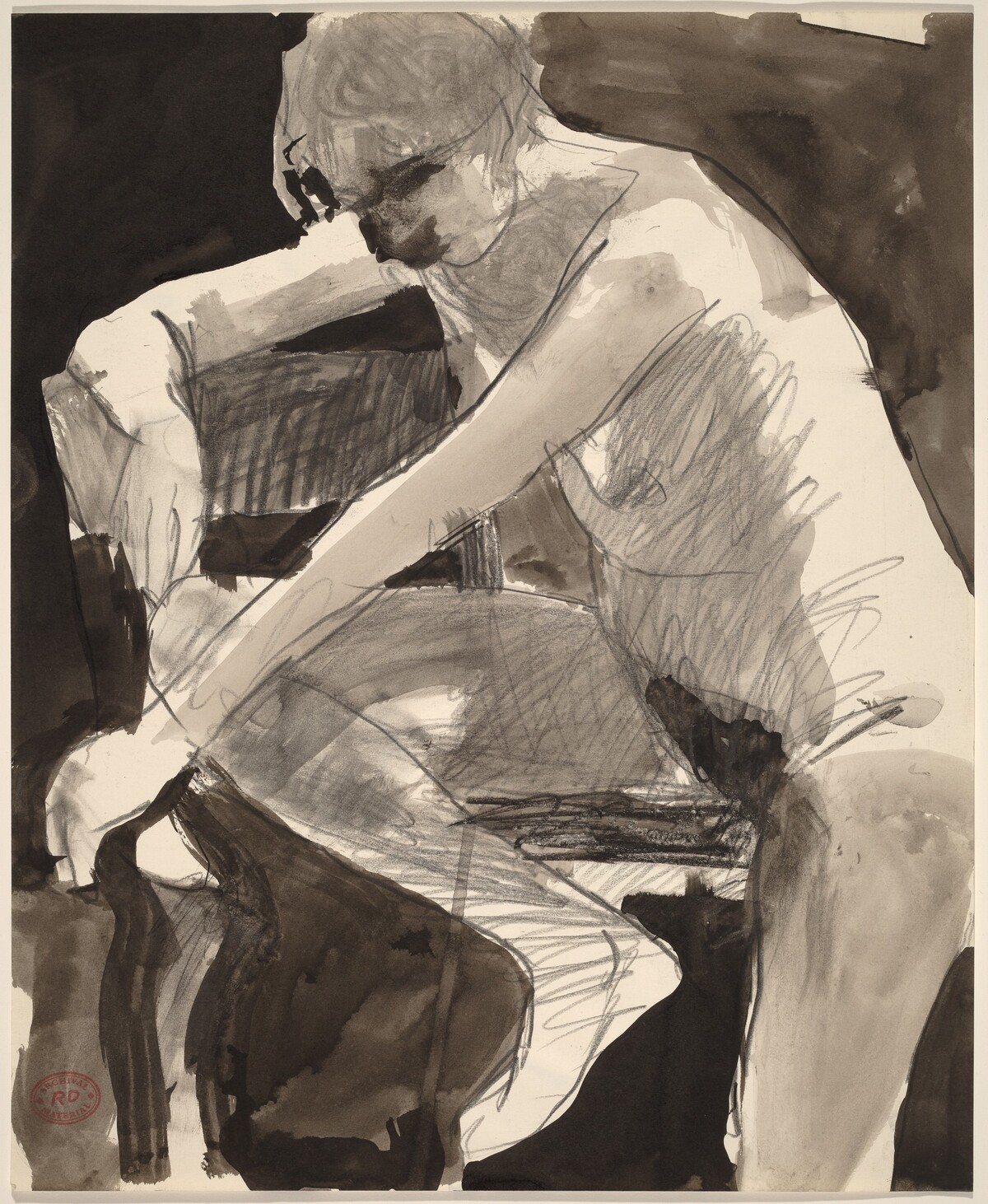 Untitled [female nude seated sideways in a chair] by Richard Diebenkorn