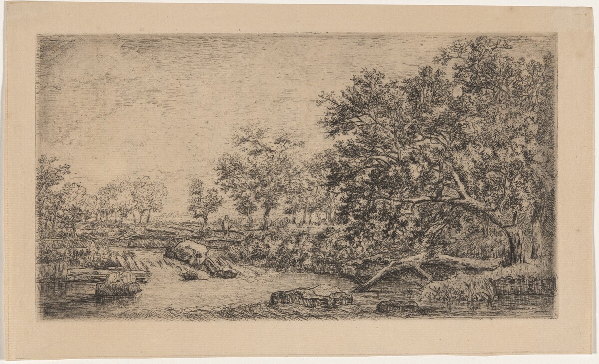 A t Pontchéry, Isère (A Pontcheruy , Isère, vue d’une chute d’eau) by Louis Hector François Allemand