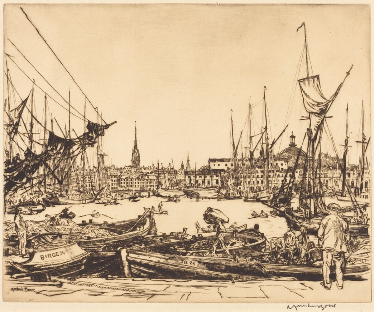 Strandvagen, Stockholm by Sir Muirhead Bone