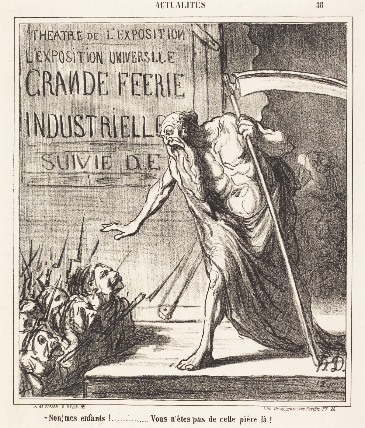 Non... vous n'êtes pas de cette pièce-la! by Honoré Daumier