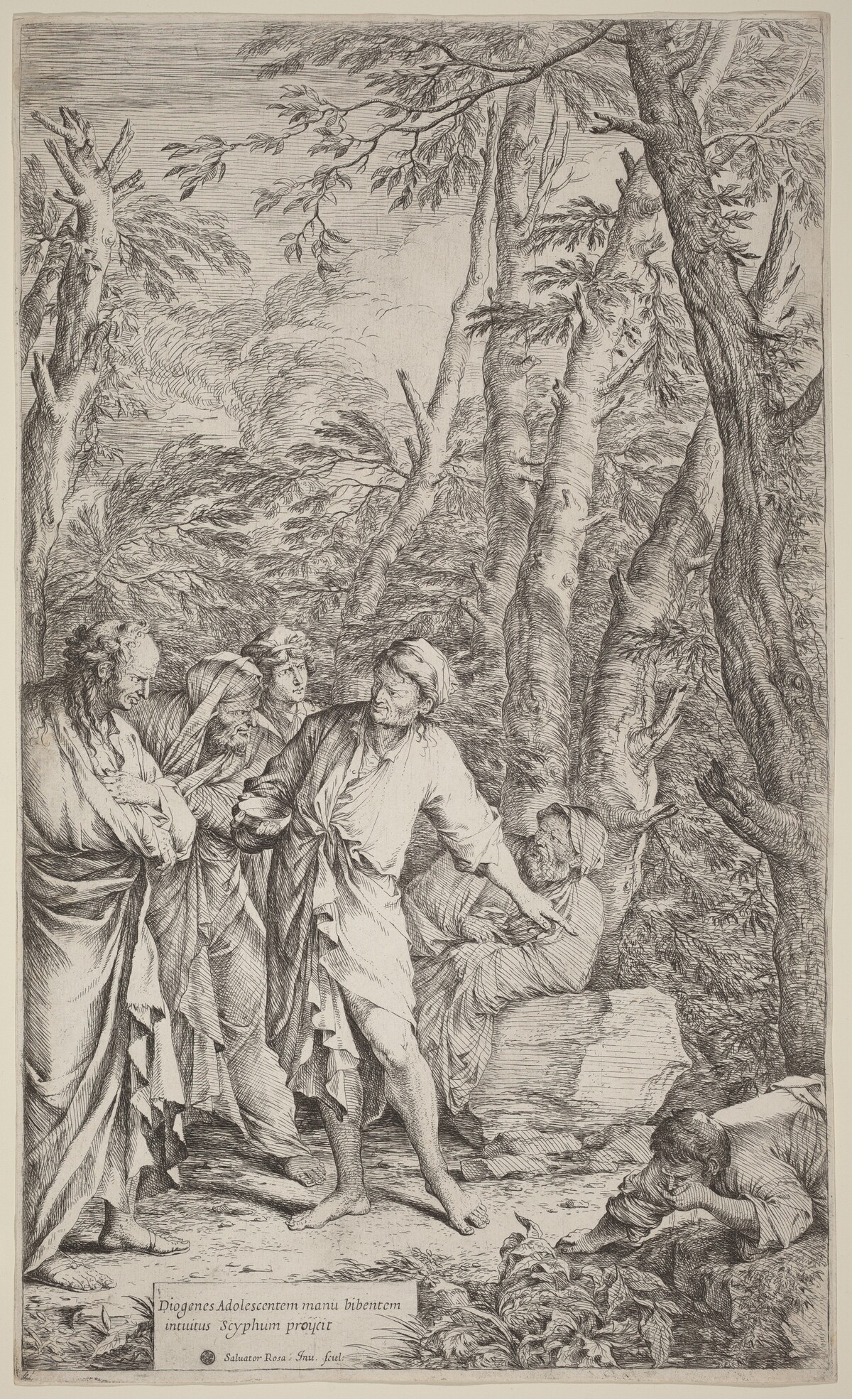 Diogenes Casting Away His Bowl by Salvator Rosa