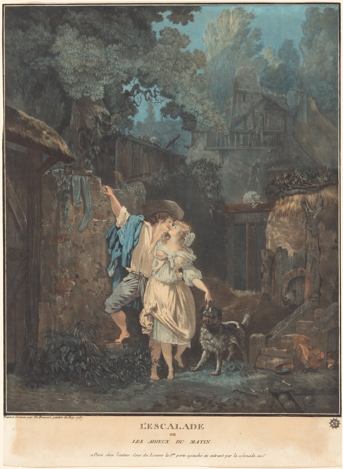 L'Escalade, ou les Adieux du Matin by Philibert-Louis Debucourt